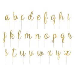 PartyDeco Cake Toppers Alphabet Gold 