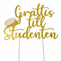 Caketopper - Student Guld