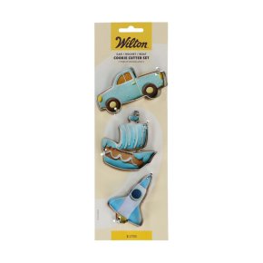 Wilton utstickare 3-pack bil, båt och raket