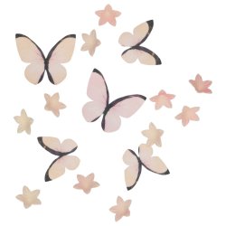 Wilton Ätbara Waferdekorationer Blommor & Fjärilar Ombre Rosa